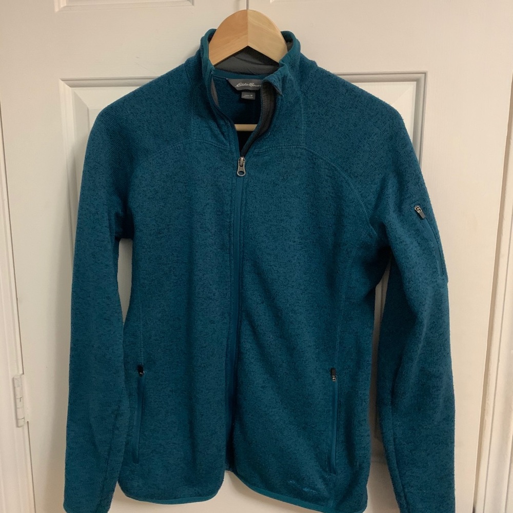 Eddie Bauer teal full zip jacket, size Medium